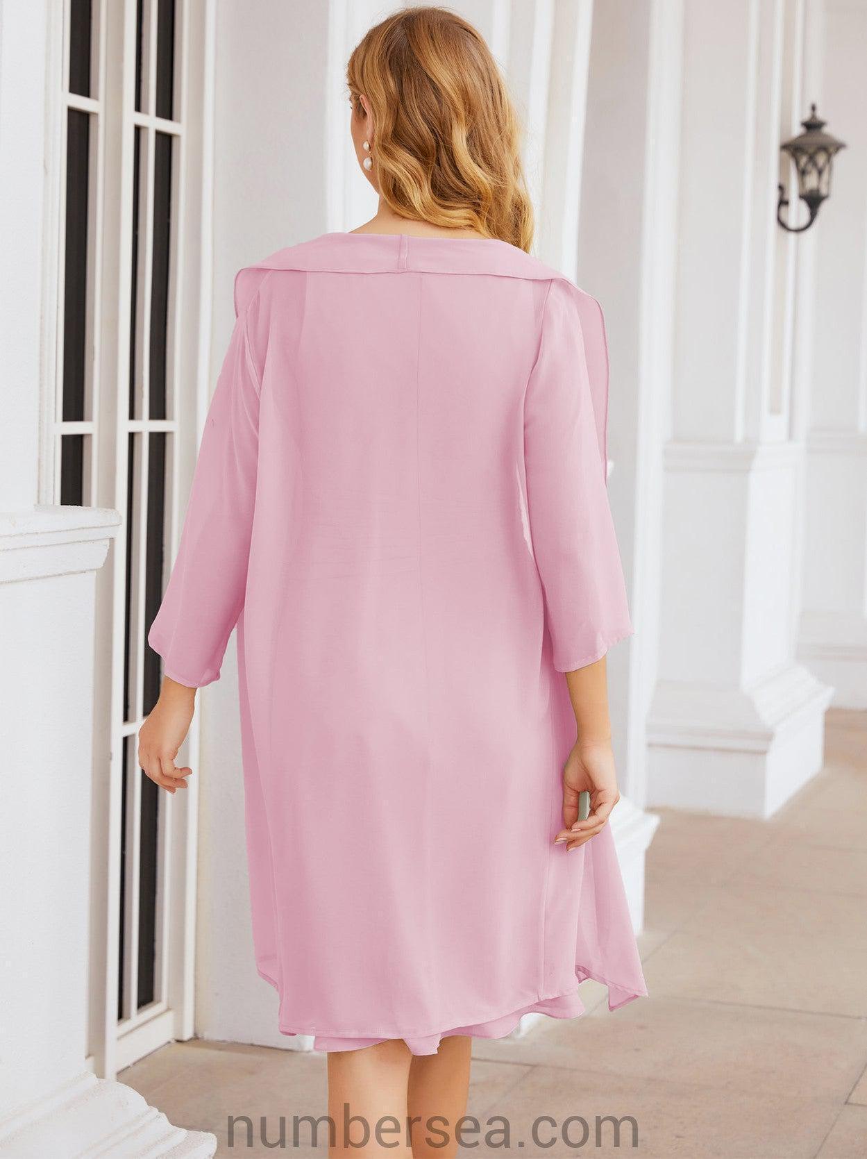 Numbersea Chiffon Mother Of The Bride Dresses Prom Dress For Wedding Guest Casual Pleated 28065