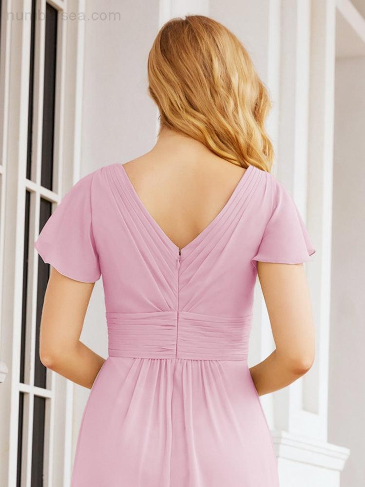 Numbersea Formal Prom Gowns for Mother of The Bride Cap Sleeves Bridesmaid Dress 28047-numbersea