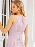 Keyhole Bridesmaid Dresses Sleeveless Formal Evening Party Prom Gowns 28043-numbersea