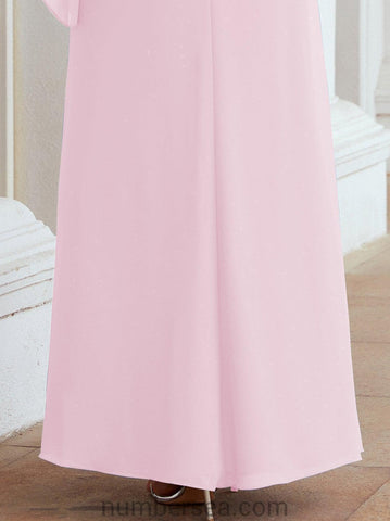 Numbersea Formal Party Gown Dress Long Chiffon Mother Of The Bride Dresses With Ruffle Cape 28026