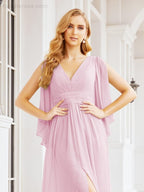 Numbersea Bridesmaid Dresses with Split for Wedding Party Flutter Sleeves 28045-numbersea