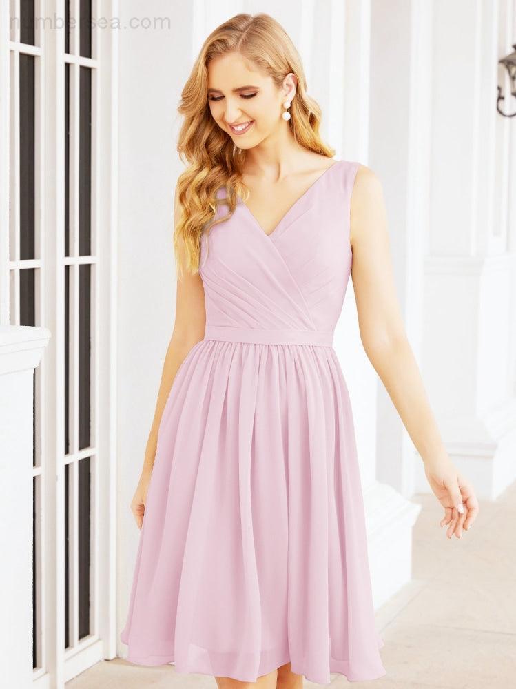 Numbersea Homecoming Dresses Knee Length Skirt V Back 28062