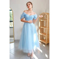 Wunderschönes und bezauberndes schulterfreies A-Linien-Party-Ballkleid aus Tüll
