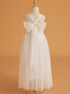 Enchanted Garden Girl Baby Toddler 3D Flower Embellishment Floral Applique Tulle Bow Dress