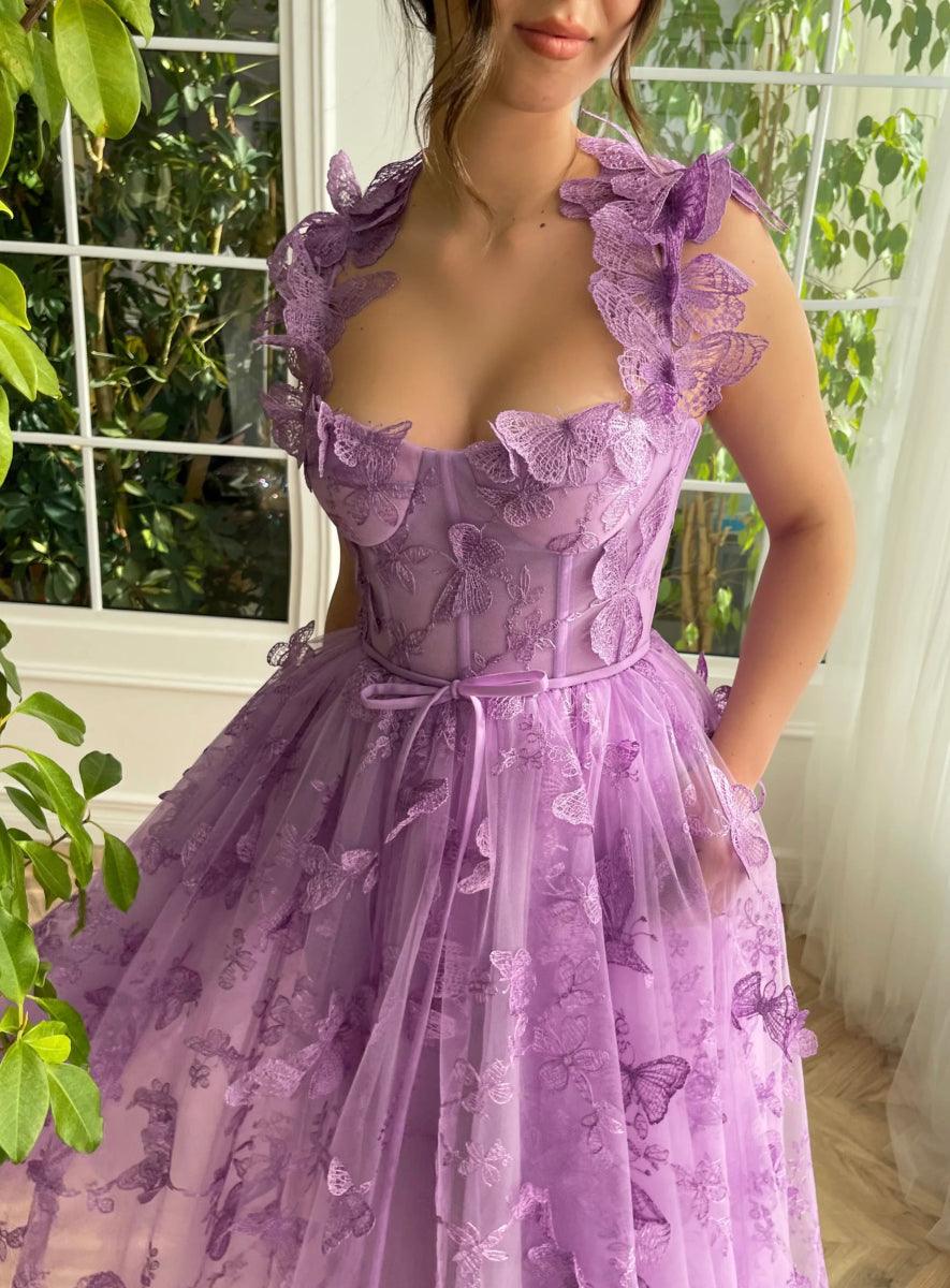 NumberSea-3D Butterfly Lace Appliques Prom Dresses for Women Tulle Wedding Dress Long Ball Gown Custom Color NumberSea-3D Butterfly Lace Appliques Prom Dresses for Women Tulle Wedding Dress Long Ball Gown Custom Color
