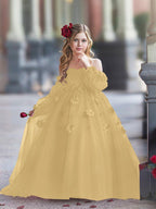 NumberSea - 3D Flower Princess Ball Gown Flower Girl Dresses