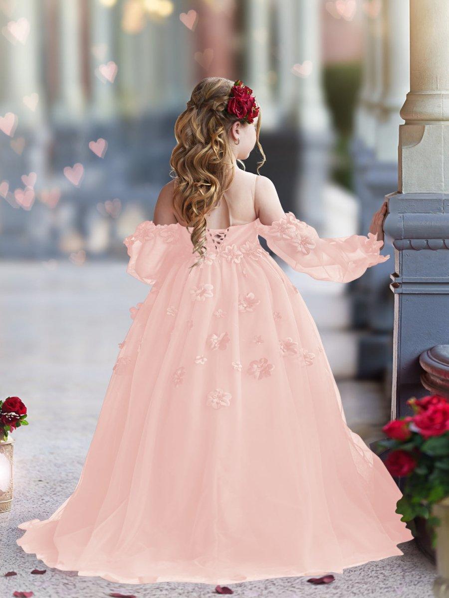 NumberSea - 3D Flower Princess Ball Gown Flower Girl Dresses