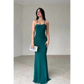 Simple & Casual Sheath/Column Criss-Cross Straps Square Sexy Party Prom Dress