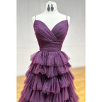 Vestido de fiesta de noche, sexy y atractivo, con escote en V, abertura y tirantes finos, sin espalda, corte A