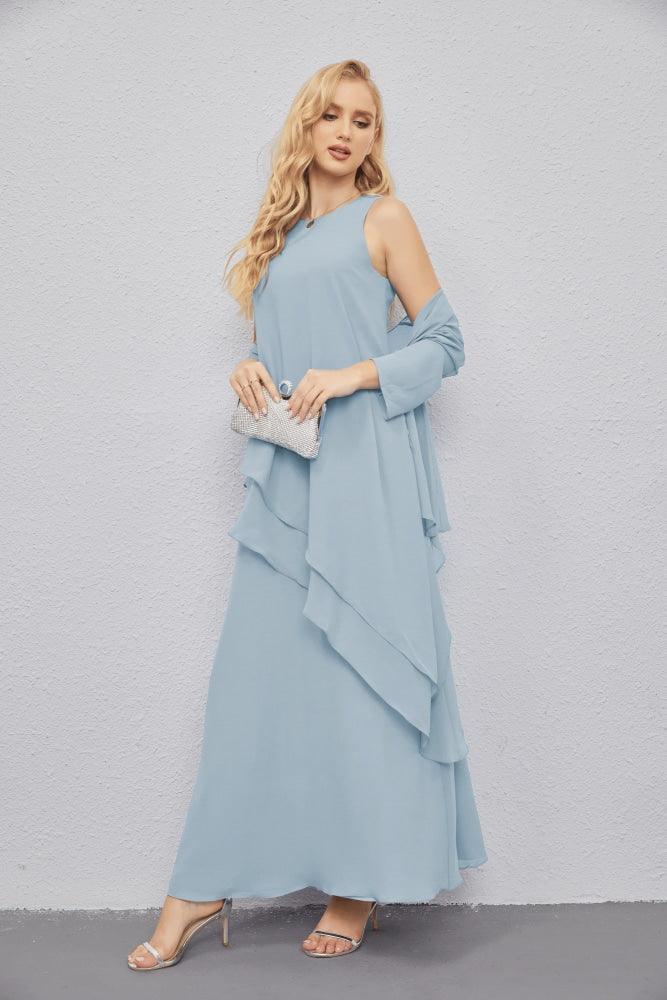 Mother of Bride Dresses with Open Front Lightweight Cardigan Formal Prom Gown 28081-numbersea