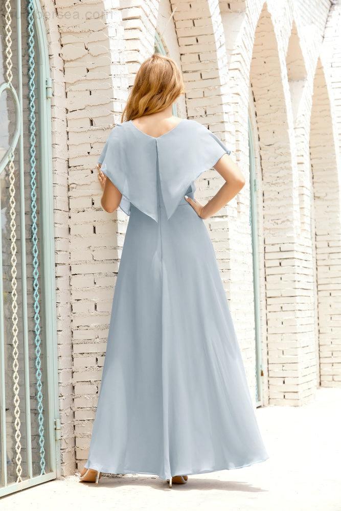 Numbersea Mother Of The Bride Dresses Plus Size V-Neck Floor Length Formal Prom Dress For Wedding