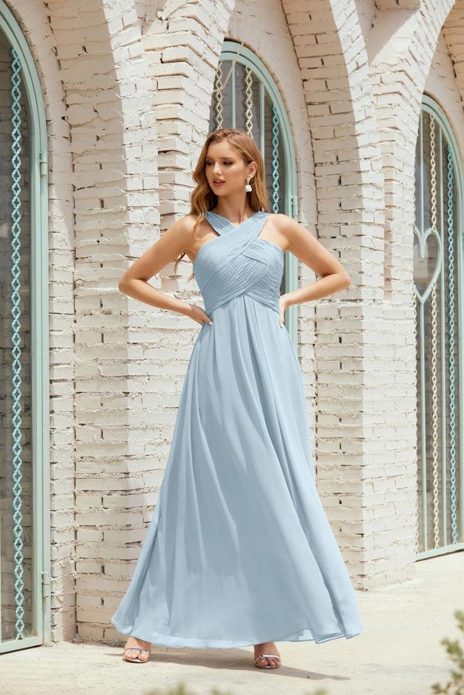 Halter Bridesmaid Dresses Formal Cocktail Prom Gown 28015-numbersea