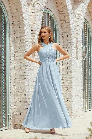 Halter Bridesmaid Dresses Formal Cocktail Prom Gown 28015-numbersea