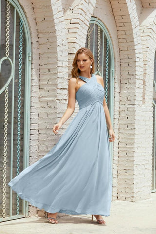 Halter Bridesmaid Dresses Formal Cocktail Prom Gown 28015-numbersea