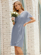 Homecoming Dresses Knee Length Sleeveless Prom Gowns 28021 Dusty Blue