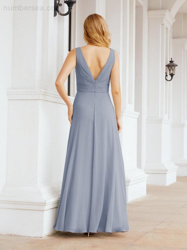 Numbersea Bridesmaid Dresses for Wedding Ruffles Long Formal Prom Gowns 28039-numbersea