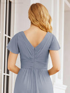 Numbersea Formal Prom Gowns for Mother of The Bride Cap Sleeves Bridesmaid Dress 28047-numbersea