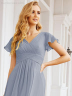 Numbersea Formal Prom Gowns for Mother of The Bride Cap Sleeves Bridesmaid Dress 28047-numbersea