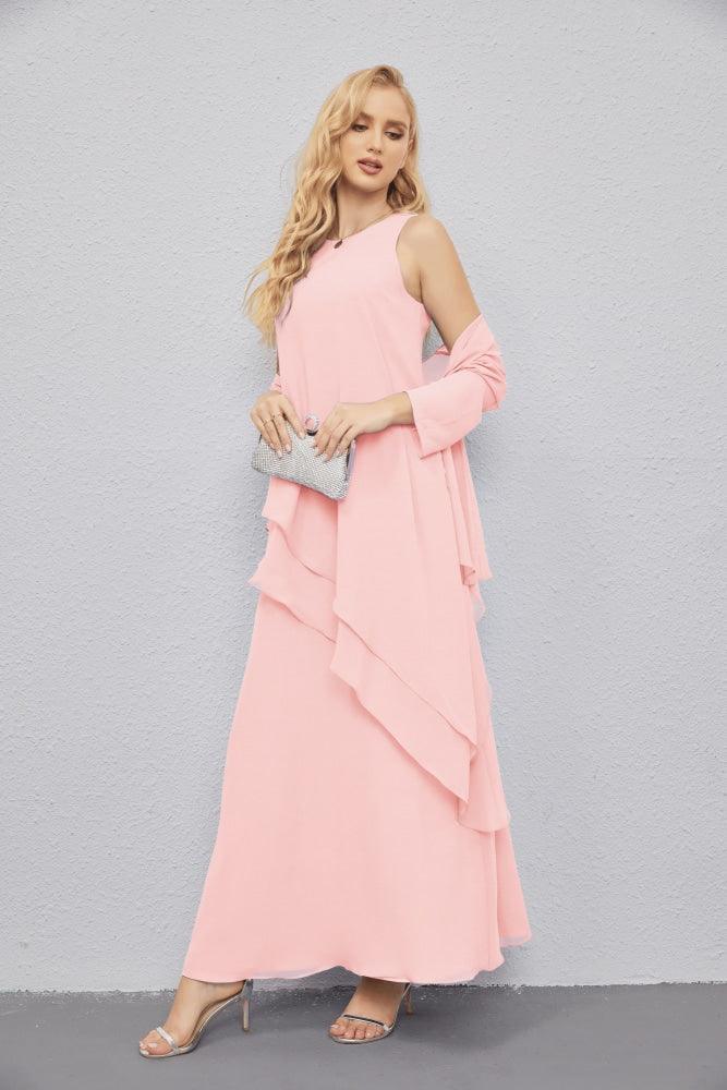 Mother of Bride Dresses with Open Front Lightweight Cardigan Formal Prom Gown 28081-numbersea