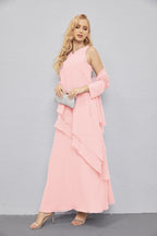 Mother of Bride Dresses with Open Front Lightweight Cardigan Formal Prom Gown 28081-numbersea