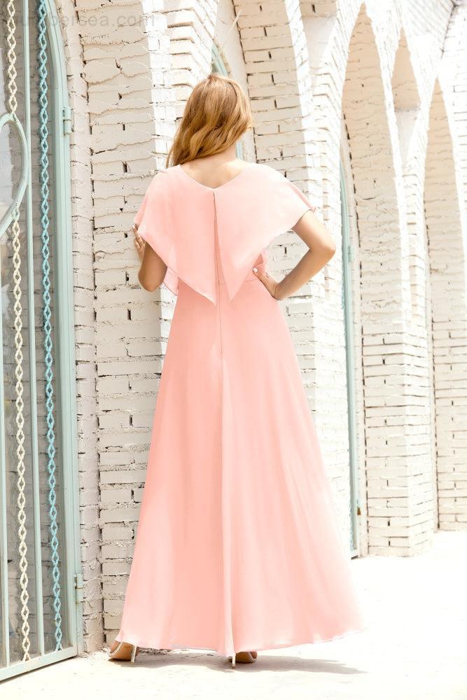 Numbersea Mother Of The Bride Dresses Plus Size V-Neck Floor Length Formal Prom Dress For Wedding