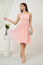 Numbersea Women Chiffon Short One Shoulder Bridesmaid Dress Formal Dresses For Party Homecoming 2804