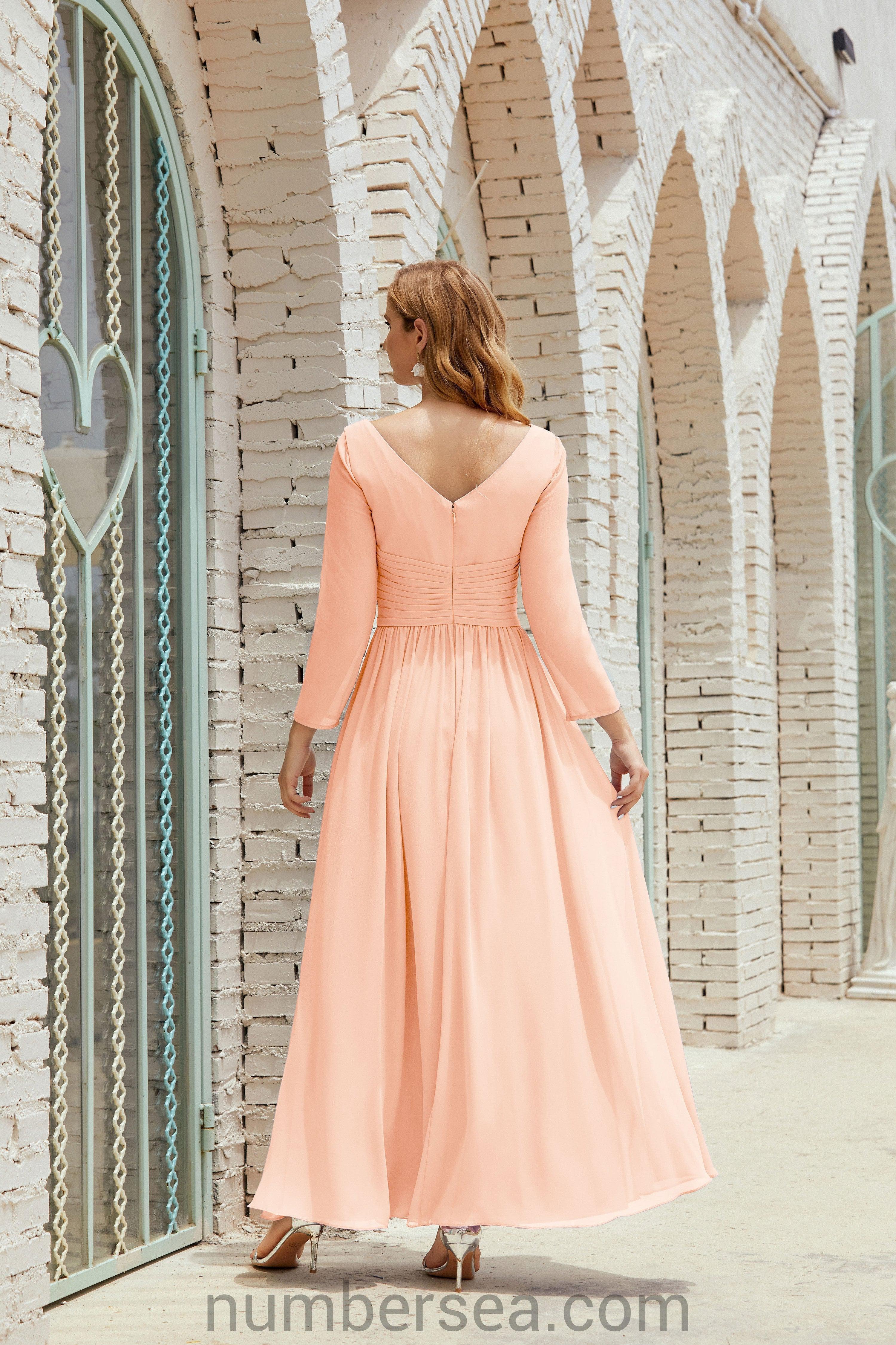 Numbersea Bridesmaid Dress Chiffon Formal Party Dress Evening Dress 28016-numbersea