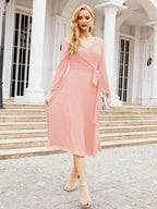 Bridesmaid Dress V-Back Waist Belt Mother of the Bride Wedding Guest 28031-numbersea
