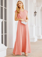 Numbersea Bridesmaid Dresses Cape Formal Prom Dress Open Back Gowns for Mother of The Bride 28058-numbersea