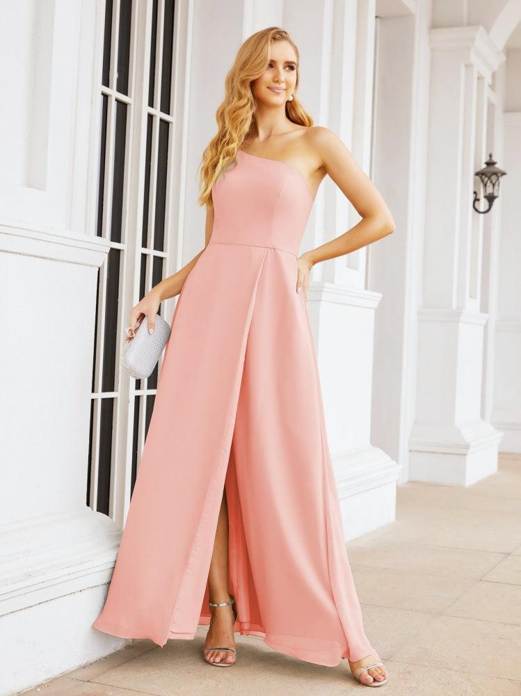 Numbersea Women's One Shoulder Formal Prom Gowns for Mother of The Bride Side Slit Bridesmaid Dresses 28052-numbersea