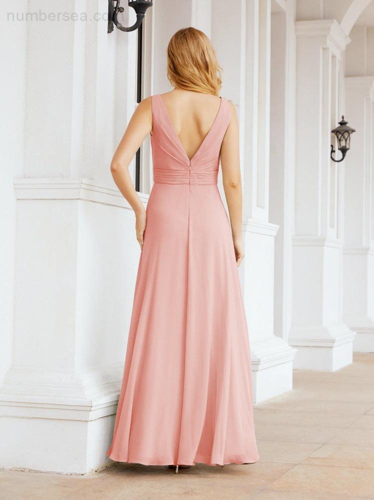 Numbersea Bridesmaid Dresses for Wedding Ruffles Long Formal Prom Gowns 28039-numbersea