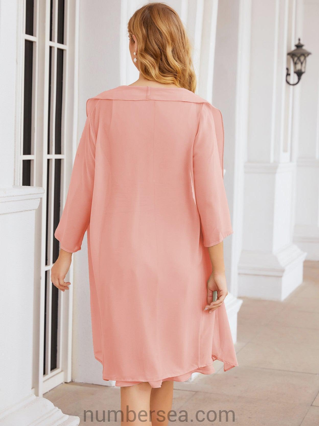 Numbersea Chiffon Mother Of The Bride Dresses Prom Dress For Wedding Guest Casual Pleated 28065