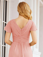 Numbersea Formal Prom Gowns for Mother of The Bride Cap Sleeves Bridesmaid Dress 28047-numbersea