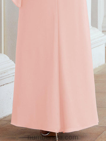 Numbersea Formal Party Gown Dress Long Chiffon Mother Of The Bride Dresses With Ruffle Cape 28026