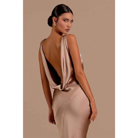 Numbersea Sexy Deep V Neck Backless Mermaid Long Formal Evening Dress