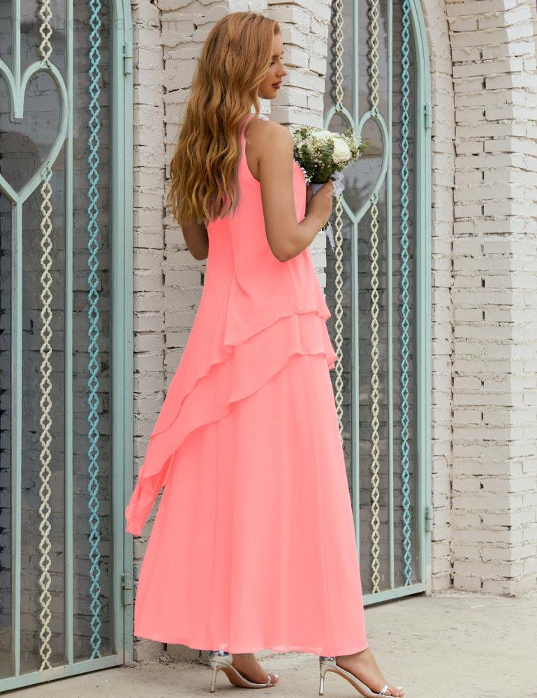 Chiffon Long Plus Size Mother Of Bride Dresses Formal Bridesmaid Prom Gown 28019