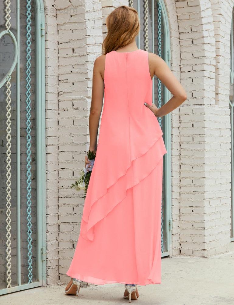 Chiffon Long Plus Size Mother Of Bride Dresses Formal Bridesmaid Prom Gown 28019