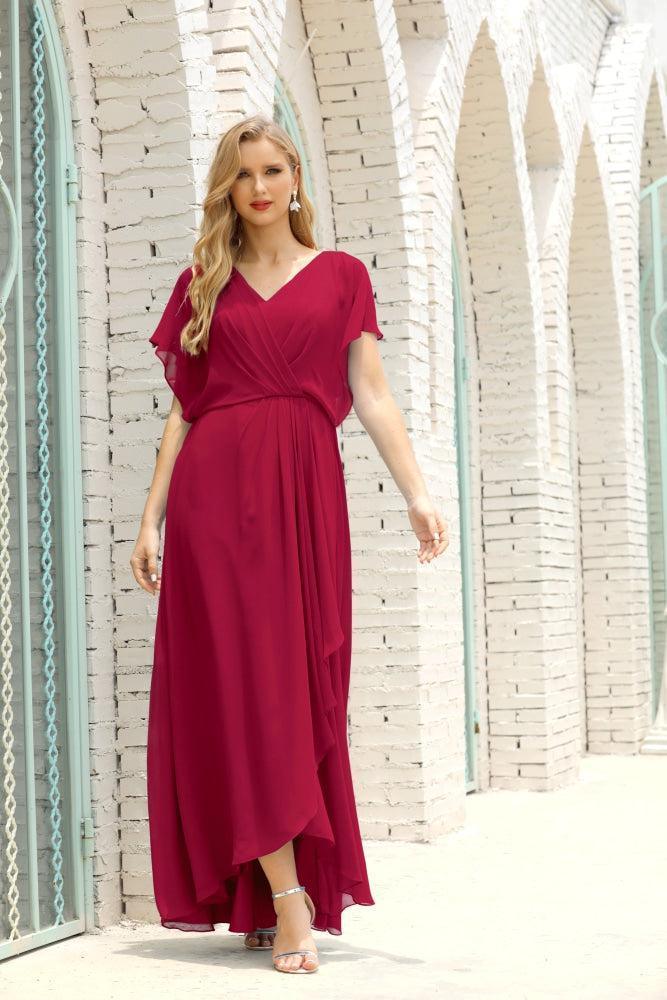 Numbersea Mother Of The Bride Dresses Plus Size V-Neck Floor Length Formal Prom Dress For Wedding