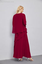 Mother of Bride Dresses with Open Front Lightweight Cardigan Formal Prom Gown 28081-numbersea
