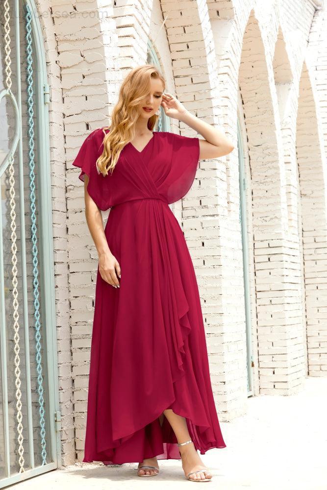 Numbersea Mother Of The Bride Dresses Plus Size V-Neck Floor Length Formal Prom Dress For Wedding