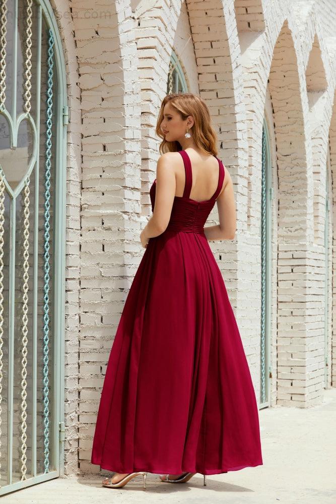 Halter Bridesmaid Dresses Formal Cocktail Prom Gown 28015-numbersea