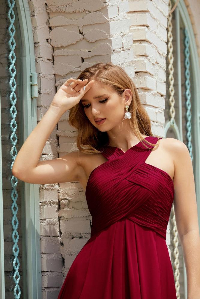 Halter Bridesmaid Dresses Formal Cocktail Prom Gown 28015-numbersea