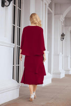 Two-Piece A-Line Mother Of The Bride Dress Formal Party Gown 28072