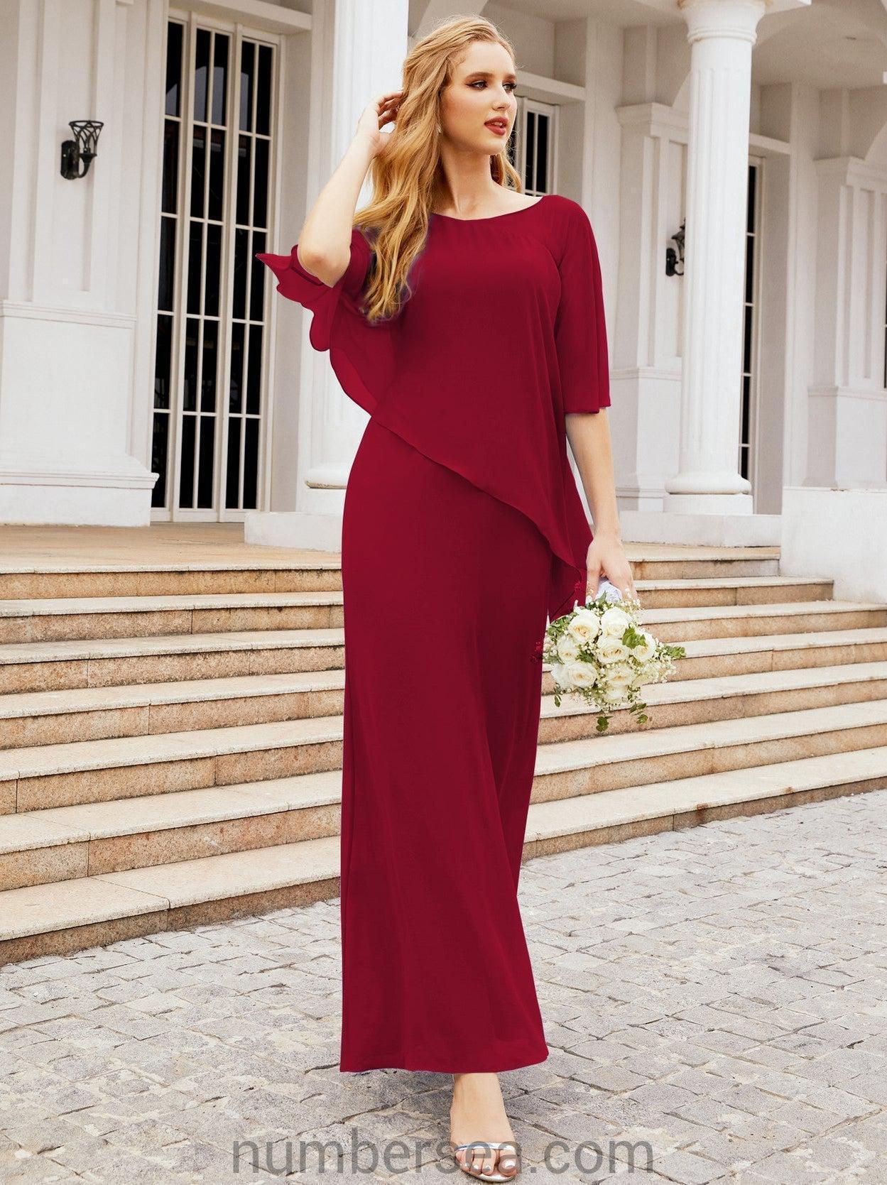 Numbersea Formal Party Gown Dress Long Chiffon Mother Of The Bride Dresses With Ruffle Cape 28026