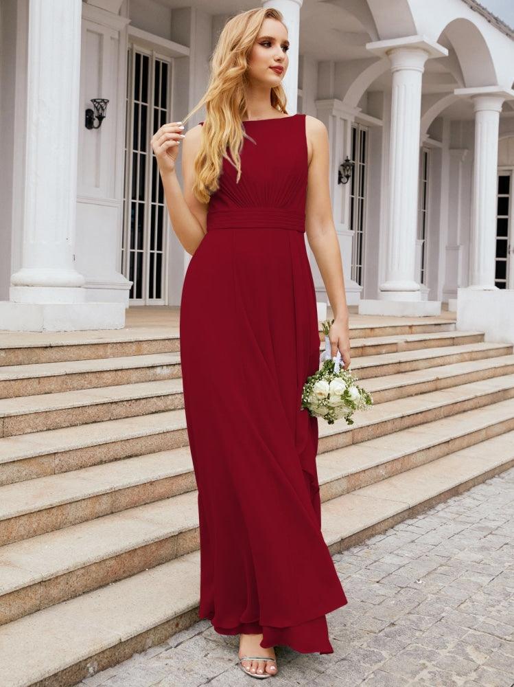 Numbersea Bridesmaid Dresses for Wedding Ruffles Long Formal Prom Gowns 28039-numbersea