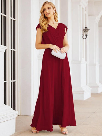 Numbersea Bridesmaid Dresses Cape Formal Prom Dress Open Back Gowns for Mother of The Bride 28058-numbersea