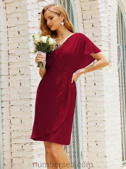 Homecoming Dresses Knee Length Sleeveless Prom Gowns 28021 Crimson