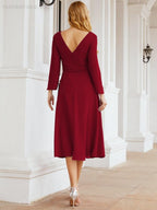 Bridesmaid Dress V-Back Waist Belt Mother of the Bride Wedding Guest 28031-numbersea