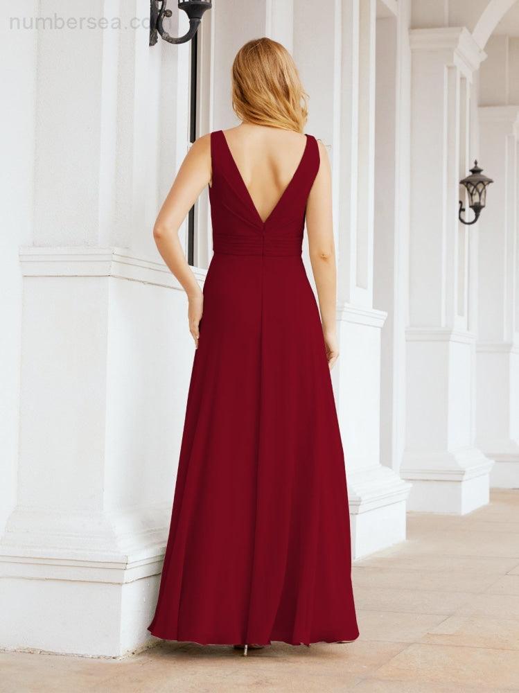 Numbersea Bridesmaid Dresses for Wedding Ruffles Long Formal Prom Gowns 28039-numbersea