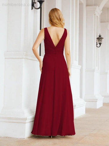 Numbersea Bridesmaid Dresses for Wedding Ruffles Long Formal Prom Gowns 28039-numbersea